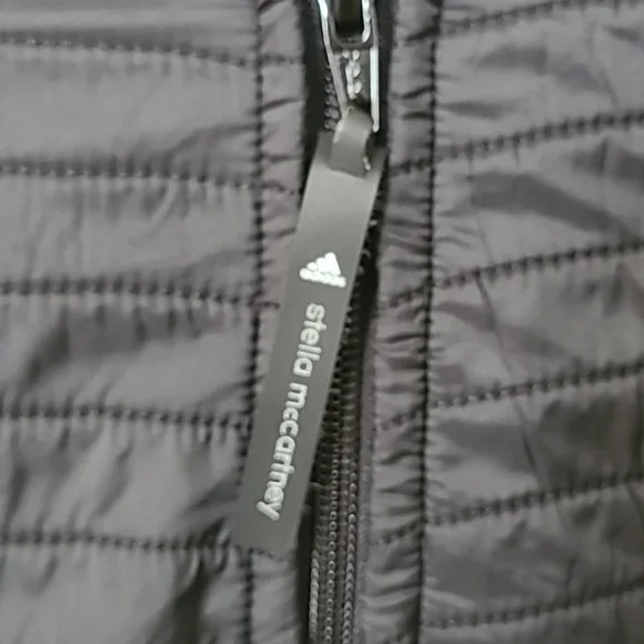 Stella McCartney for Adidas Black Hooded Jacket with Quilted Detail Size Medium - Picture 5 of 9